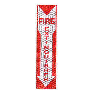 CYFLECT ADHESIVE FIRE EXTINGUISHER SIGN GLOWS AND REFLECTS