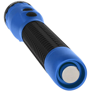 Nightstick - Metal Duty/Personal-Size Dual-Light Flashlight w/Magnet - Li-Ion - Blue