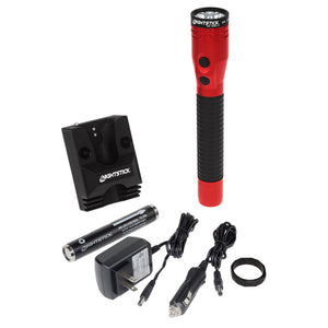 Nightstick - Metal Duty/Personal-Size Dual-Light Flashlight w/Magnet - Li-Ion - Red