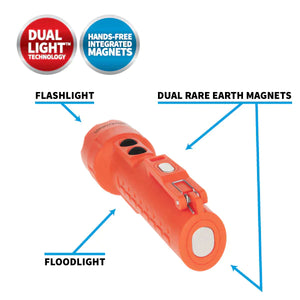 Nightstick - Dual-Light Flashlight w/Dual Magnets - Li-Ion - Red