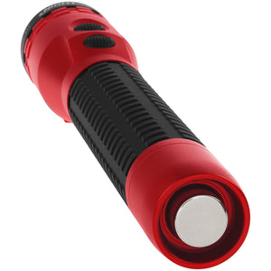 Nightstick - Metal Duty/Personal-Size Dual-Light Flashlight w/Magnet - Li-Ion - Red