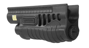 Nightstick - Polymer Shotgun Forend Light w/Green Laser - 12ga Mossberg® 500/590/590A1/Shockwave - 2 CR123 - Black