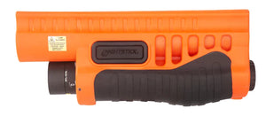 Nightstick - Polymer Shotgun Forend Light w/Green Laser - 12ga Mossberg® 500/590/590A1/Shockwave - 2 CR123 - Less Lethal Orange