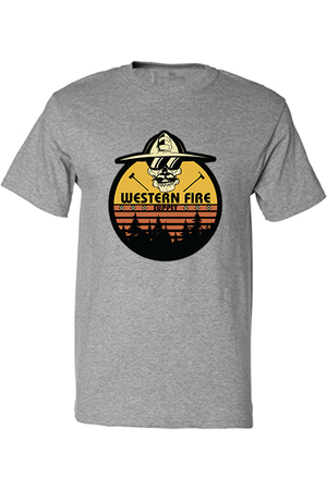 Western Fire Supply Tee - Grey with Skull