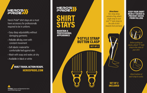 Hero's Pride - Shirt Holders Adjustable w/ Button Clasp Y-Style Strap