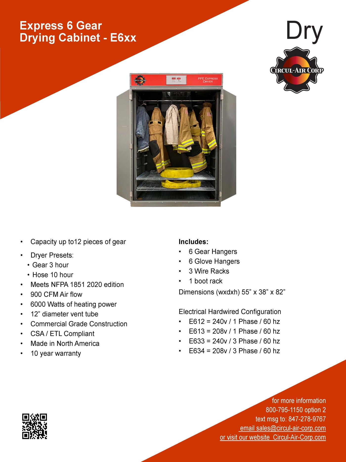 gear express Circul-Air PPE Express Drying Cabinet – 6 Gear
