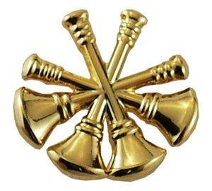 DEPUTY CHIEF, 4 BUGLES, 2 POSTS & CLUTCH BACKS, PAIRS, 3/4" HIGH