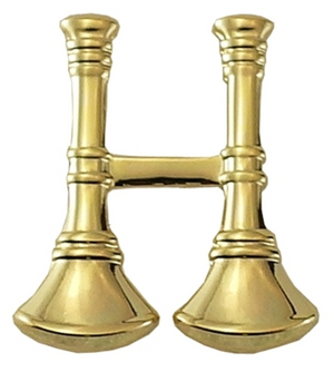 CAPTAIN, 2 PARALLEL BUGLES, 2 POSTS & CLUTCH BACKS, PAIRS, 3/4" HIGH