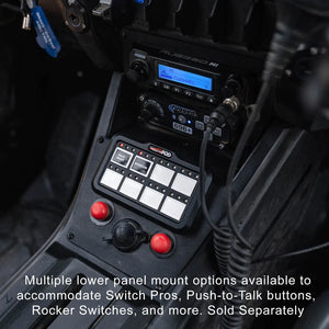 Rugged Radios Polaris RZR PRO XP - Turbo R - Pro R - Complete Communication Kit with Intercom and 2-Way Radio - STX Stereo Intercom, M1 VHF Business Band Radio, Dash Mount