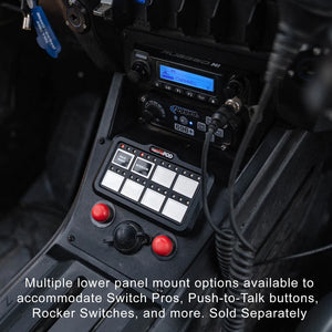 Rugged Radios Polaris RZR PRO XP - Turbo R - Pro R - Complete Communication Kit with Intercom and 2-Way Radio - 696 Plus Intercom, G1 GMRS Radio, Dash Mount