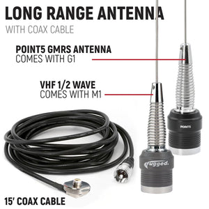 Rugged Radios Polaris RZR XP 1000 Complete Communication Kit with Intercom and 2-Way Radio - 696 Plus Intercom, G1 GMRS Radio