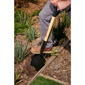 Corona Round Point Shovel, 15-Gauge, 12" Head, 30" Wood Handle, Plastic D-Grip