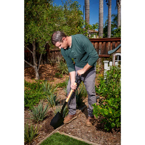 Corona Round Point Shovel, 15-Gauge, 12" Head, 30" Wood Handle, Plastic D-Grip