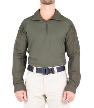 Front of Men's Defender Shirt in OD Green