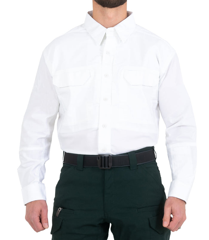 First Tactical Men's V2 Tactical Long Sleeve Shirt / White