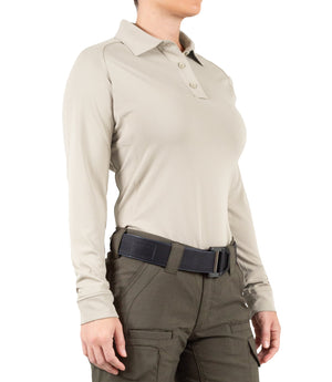 First Tactical Women's Performance Long Sleeve Polo - Tan