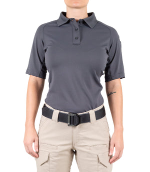 Front of Women's Performance Short Sleeve Polo in Wolf Grey