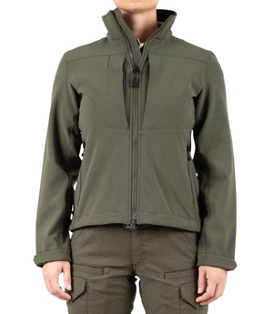 Front of Women’s Tactix Softshell Short Jacket in OD Green