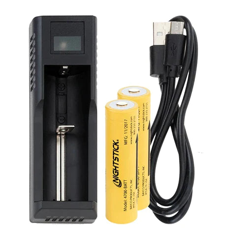 Nightstick - USB Single Battery Charging Kit - (2) 18650 included