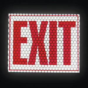 CYFLECT ADHESIVE GLOW IN THE DARK AND REFLECTIVE EXIT SIGNS