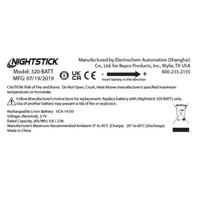 Nightstick - Replacement Li-Ion Battery - USB-320