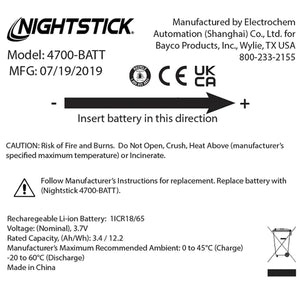 Nightstick - USB Single Battery Charging Kit - (2) 18650 included