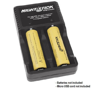 Nightstick - Double Micro USB Battery Charger - fits standard 14500/16340/18650/26650