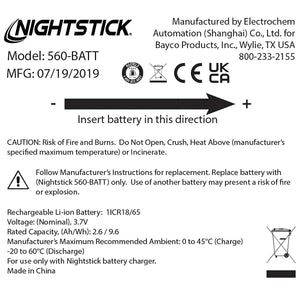 Nightstick - Replacement Li-Ion Battery - TAC Series