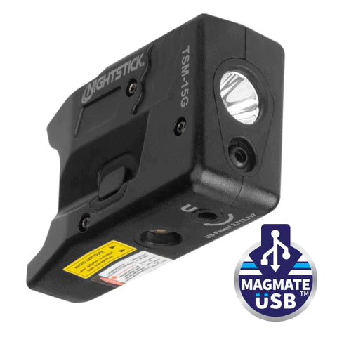 Nightstick - Sub-Compact Handgun Light w/Green Laser - Li