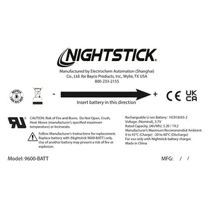 Nightstick - Replacement Li-Ion Battery - NSR-9500/9600/9900 Series