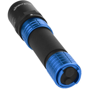 Nightstick - Metal USB Dual-Light Tactical Flashlight w/Holster - Li-Ion - Blue