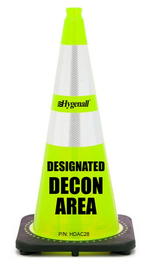 Hygenall Lime Green Reflective Cones for marking Designated Decon Areas (4 Cones/case) - Case