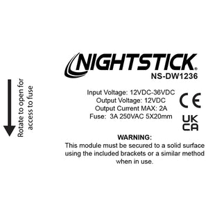Nightstick - Direct Wire Kit w/Barrel Plug Connector - Commerial Vehicle - 12V to 36V