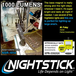 Nightstick - Scene Light w/Magnetic Base & Telescoping Handle - 1000L - Li-Ion - Black