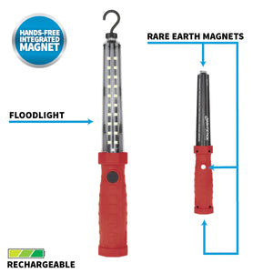 Nightstick - Multi-Purpose Work Light w/Magnet Hook - Li-Ion - Red