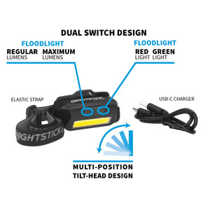 Nightstick -  Multi-Flood USB Headlamp