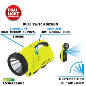 Nightstick - Rechargeable Dual-Light Lantern w/Pivoting Head - XPR-5586GX