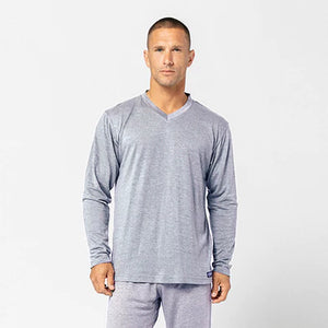 DFND Men's LS IR V Neck Sleepwear Shirt
